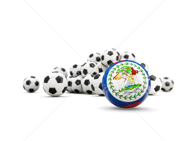 Stockfoto: Voetbal · vlag · geïsoleerd · witte · 3d · illustration · sport