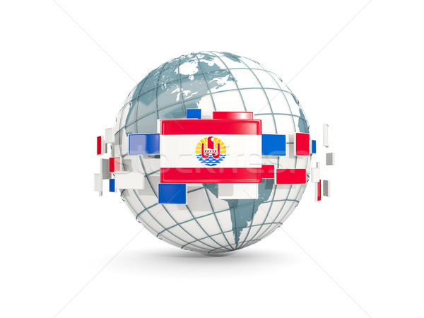 Mundo bandera francés polinesia aislado blanco Foto stock © MikhailMishchenko