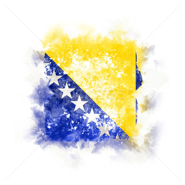 Platz Grunge Flagge Bosnien-Herzegowina 3D-Darstellung Retro Stock foto © MikhailMishchenko
