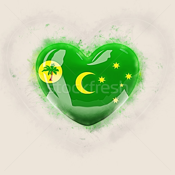 Heart with flag of cocos islands Stock photo © MikhailMishchenko
