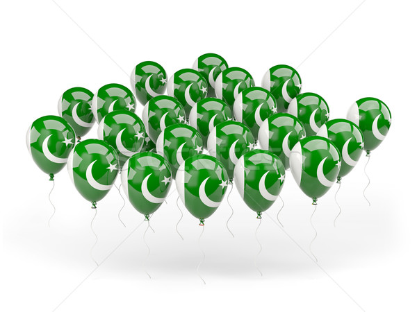 Ballons Flagge Pakistan isoliert weiß Land Stock foto © MikhailMishchenko