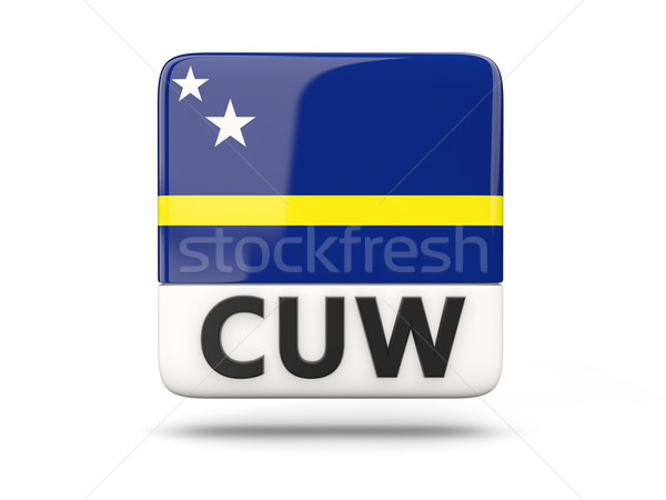 Square icon with flag of curacao Stock photo © MikhailMishchenko