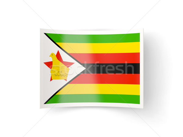 [[stock_photo]]: Icône · pavillon · Zimbabwe · isolé · blanche · pays