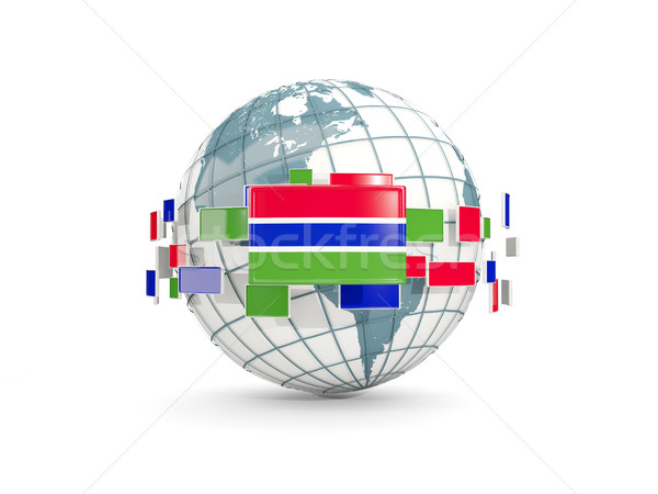 Mundo bandera aislado blanco 3d mapa Foto stock © MikhailMishchenko