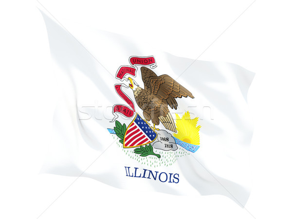 Flag of illinois, US state fluttering flag Stock photo © MikhailMishchenko