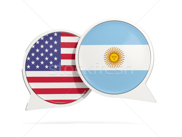 Chat bubbles of USA and Argentina isolated on white Stock photo © MikhailMishchenko