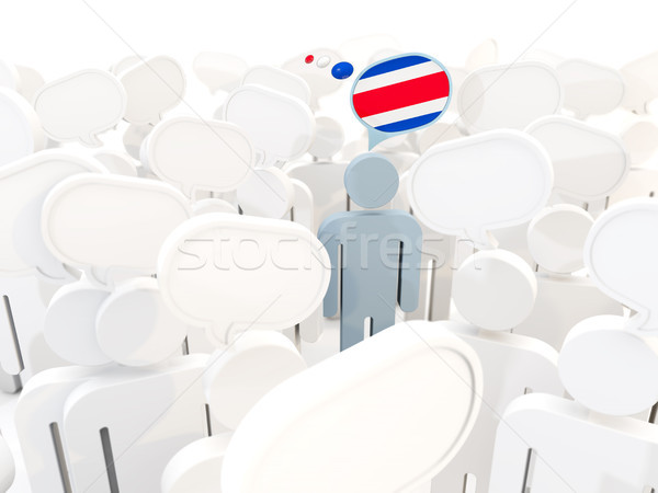 Homem bandeira Costa Rica multidão ilustração 3d assinar Foto stock © MikhailMishchenko