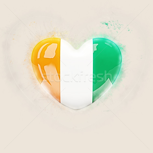 Heart with flag of cote d'Ivoire Stock photo © MikhailMishchenko