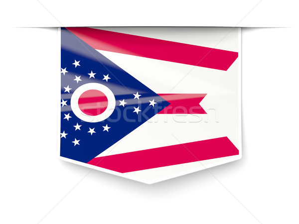 Ohio vlag vierkante label schaduw Verenigde Staten Stockfoto © MikhailMishchenko