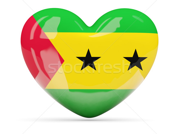 Stock photo: Heart shaped icon with flag of sao tome and principe