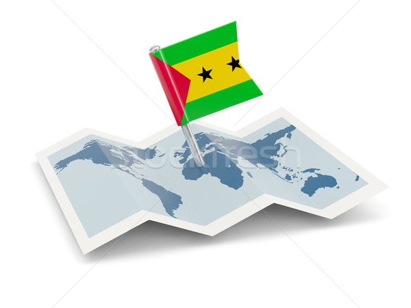 Map with flag of sao tome and principe Stock photo © MikhailMishchenko