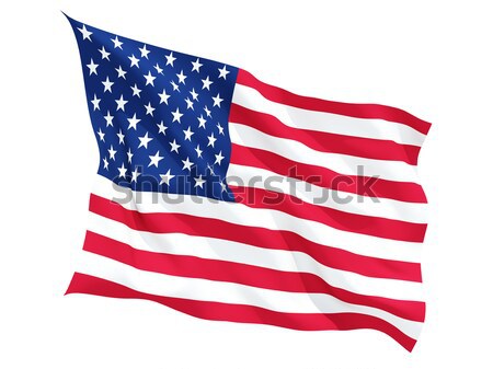 Stock fotó: Integet · zászló · Egyesült · Államok · Amerika · izolált · fehér