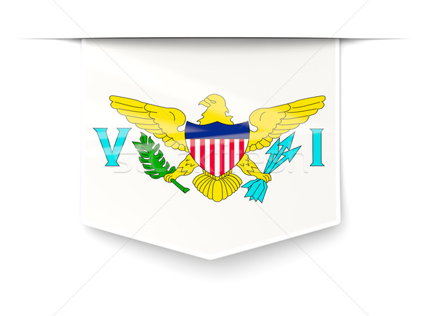 Platz Label Flagge USA Virgin Islands isoliert Stock foto © MikhailMishchenko