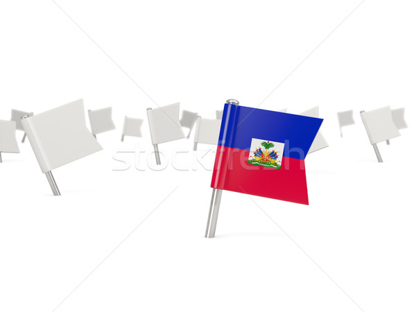 Square pin with flag of haiti Stock photo © MikhailMishchenko