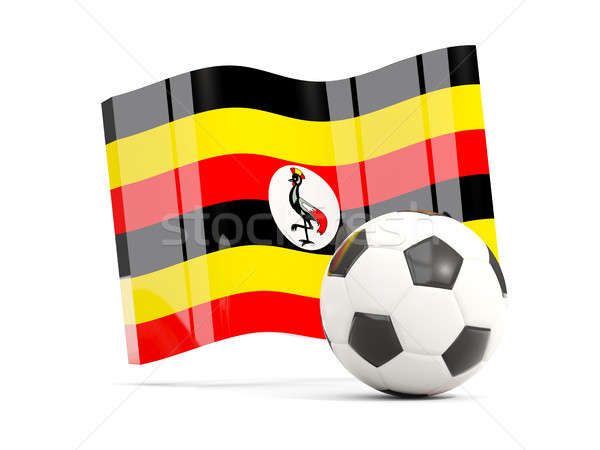 Football with waving flag of uganda isolated on white Stock photo © MikhailMishchenko