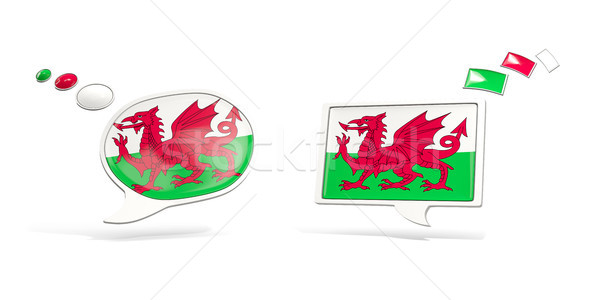 два чате иконки флаг Уэльс квадратный Сток-фото © MikhailMishchenko
