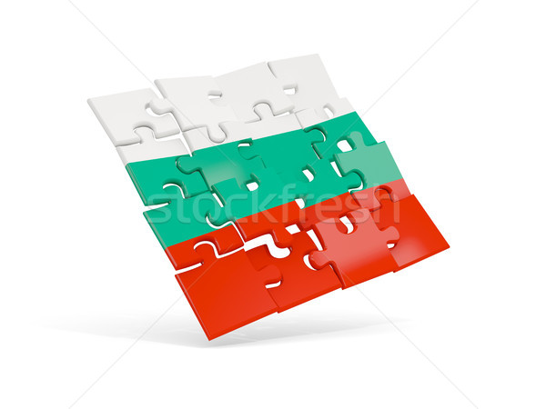 Foto d'archivio: Puzzle · bandiera · Bulgaria · isolato · bianco · illustrazione · 3d