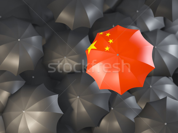 Umbrella with flag of china Stock photo © MikhailMishchenko