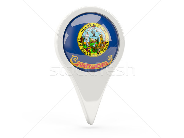 Round flag pin with flag of idaho. United states local flags Stock photo © MikhailMishchenko