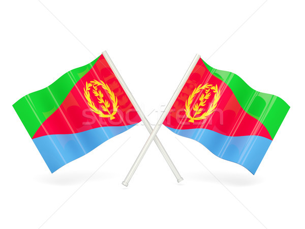 Bandera Eritrea dos ondulado banderas aislado Foto stock © MikhailMishchenko