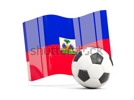 Flag of haiti with football in front of it Stock photo © MikhailMishchenko