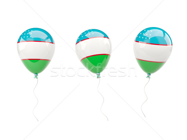 Air balloons with flag of uzbekistan Stock photo © MikhailMishchenko
