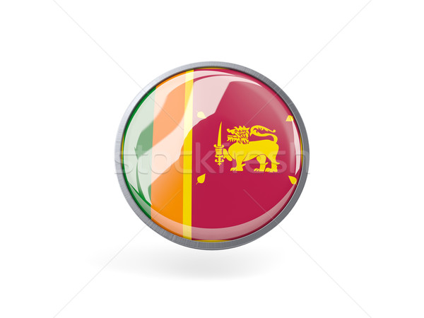 Ikona banderą Sri Lanka metal ramki podróży Zdjęcia stock © MikhailMishchenko