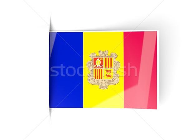 Square label with flag of andorra Stock photo © MikhailMishchenko