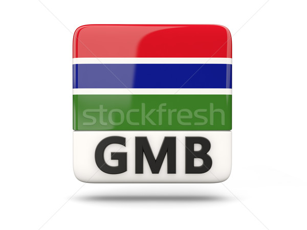 квадратный икона флаг Гамбия iso Код Сток-фото © MikhailMishchenko