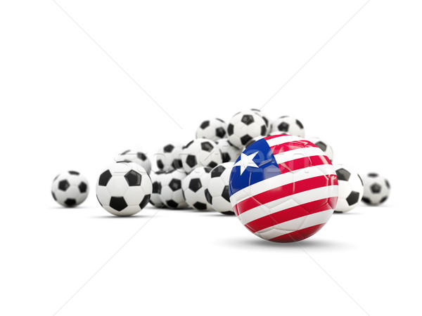 Football with flag of liberia isolated on white Stock photo © MikhailMishchenko