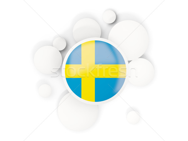 Stock photo: Round flag of sweden with circles pattern