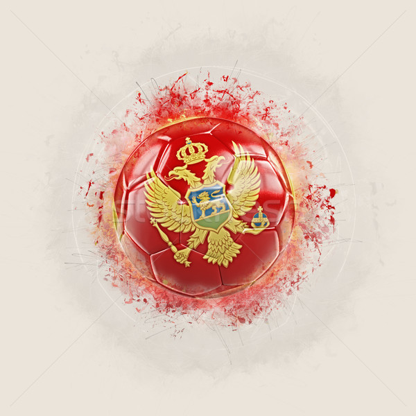 Grunge piłka nożna banderą Czarnogóra 3d ilustracji świat Zdjęcia stock © MikhailMishchenko