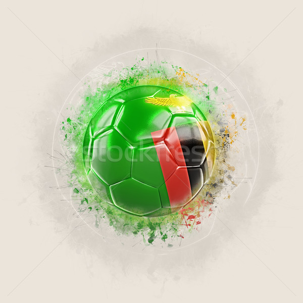 Foto stock: Grunge · futebol · bandeira · Zâmbia · ilustração · 3d · mundo