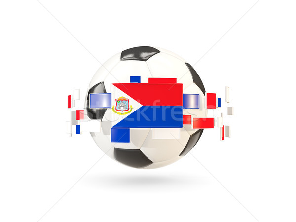 Soccer ball with line of flags. Flag of sint maarten Stock photo © MikhailMishchenko