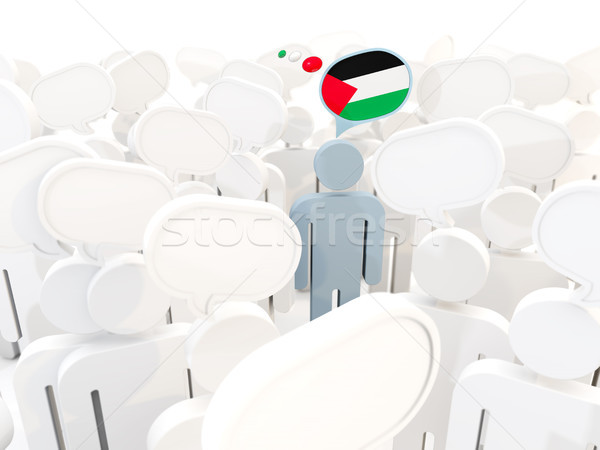 Uomo bandiera territorio folla illustrazione 3d segno Foto d'archivio © MikhailMishchenko