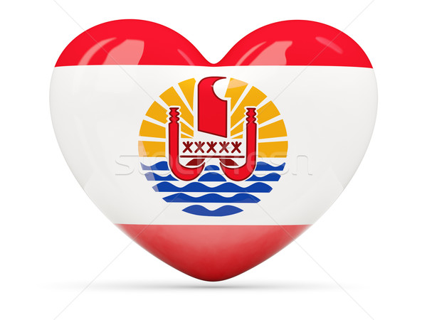 Heart shaped icon with flag of french polynesia Stock photo © MikhailMishchenko