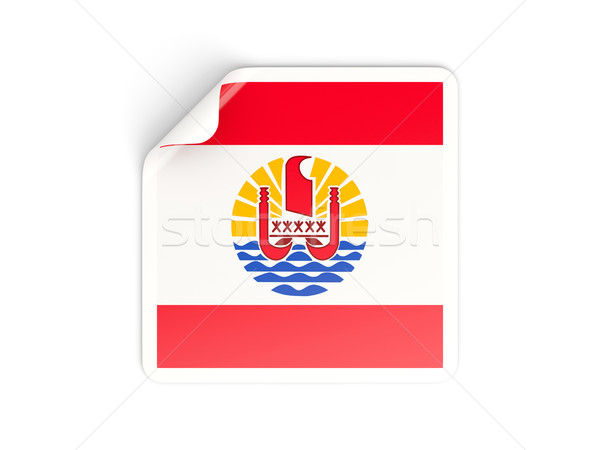 Kare etiket bayrak fransız polinezya yalıtılmış Stok fotoğraf © MikhailMishchenko