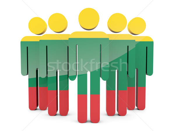 Pessoas bandeira Lituânia isolado branco multidão Foto stock © MikhailMishchenko