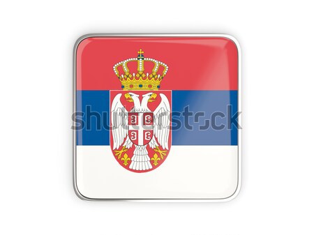 Cuadrados etiqueta bandera Serbia aislado blanco Foto stock © MikhailMishchenko