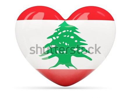 Round icon with flag of lebanon Stock photo © MikhailMishchenko