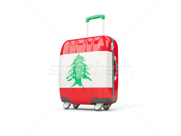 Luggage with flag of lebanon. Suitcase isolated on white Stock photo © MikhailMishchenko