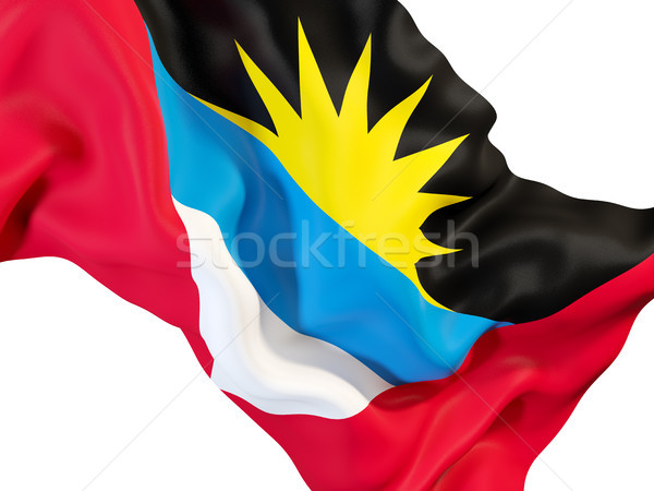 Waving flag of antigua and barbuda Stock photo © MikhailMishchenko