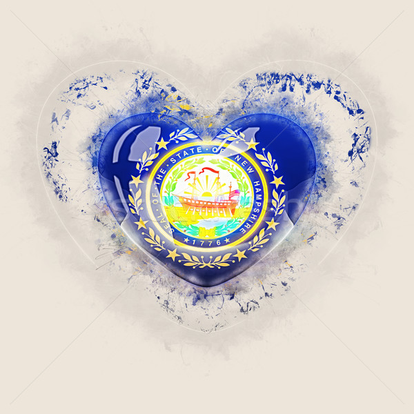 Stock photo: new hampshire state flag on a grunge heart. United states local 