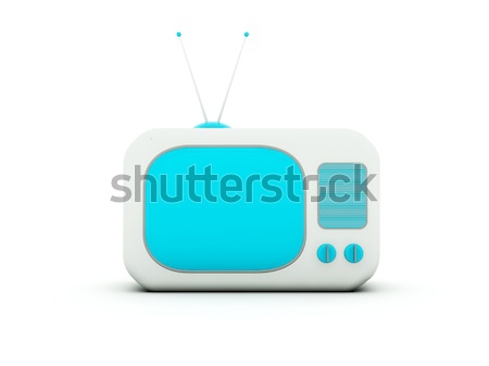 Old TV isolated on white. Blue and grey series Stock photo © MikhailMishchenko