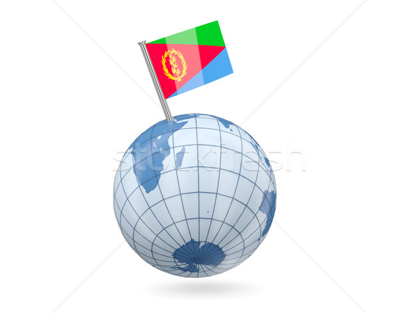 Mundo bandera Eritrea azul aislado blanco Foto stock © MikhailMishchenko