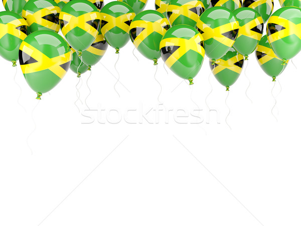 Stockfoto: Ballon · frame · vlag · Jamaica · geïsoleerd · witte