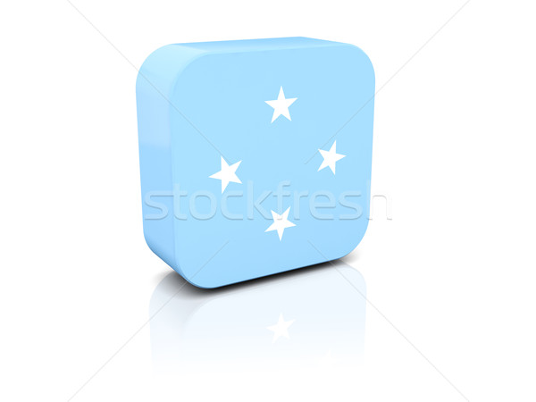 квадратный икона флаг Микронезия отражение белый Сток-фото © MikhailMishchenko