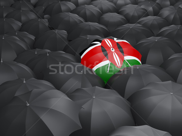 ストックフォト: 傘 · フラグ · ケニア · 黒 · 傘 · 旅行