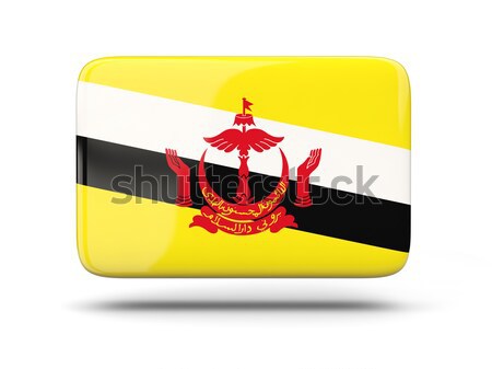 Stockfoto: Vierkante · label · vlag · Brunei · geïsoleerd · witte