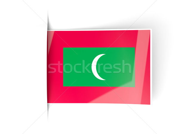 Square label with flag of maldives Stock photo © MikhailMishchenko